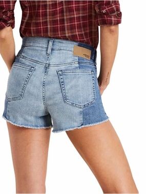 NEW Ariat Two-Tone Light Blue Denim Cutoff Boyfriend Raw Hem Shorts SZ 30
